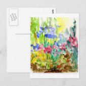 Sun Dapped Waterverf Flower Garden Briefkaart (Voorkant / Achterkant)