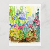 Sun Dapped Waterverf Flower Garden Briefkaart (Voorkant)