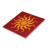 Sun Dark Red Tile - Small Tegeltje (Zijkant)