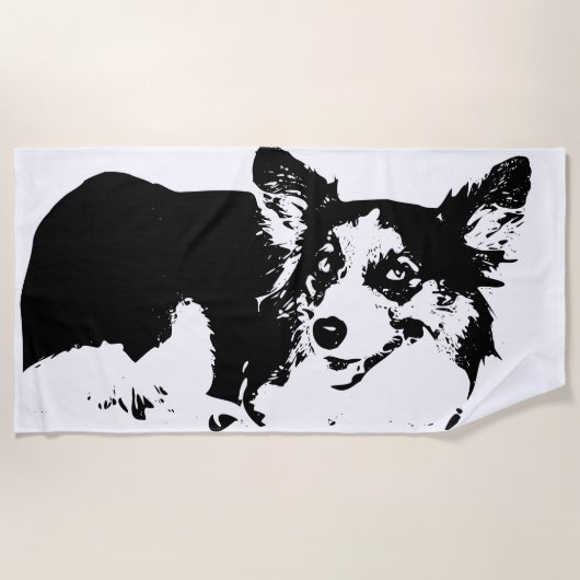Sun-Day Corgi Mood Strandlaken (Voorkant)