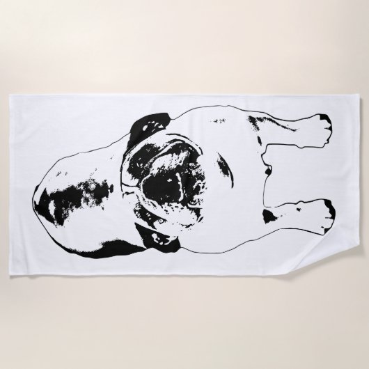 Sun Deck Bulldog Bold Strandlaken (Voorkant)