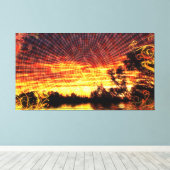 Sun Decor Sunset Fantasy Art Wrapped Canvas (Insitu (Houten vloer))