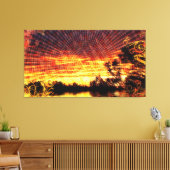 Sun Decor Sunset Fantasy Art Wrapped Canvas (Insitu (Woonkamer))