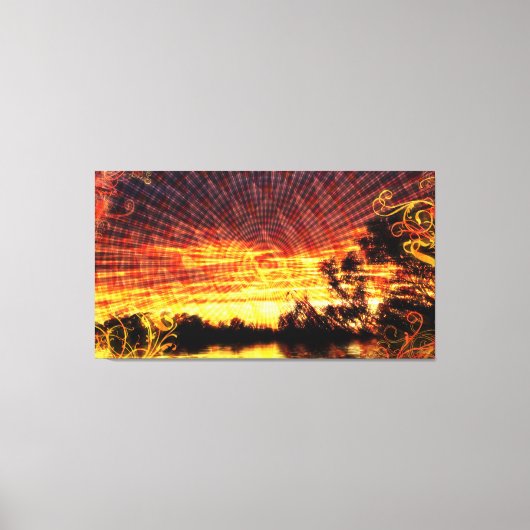 Sun Decor Sunset Fantasy Art Wrapped Canvas Afdruk (Voorkant)