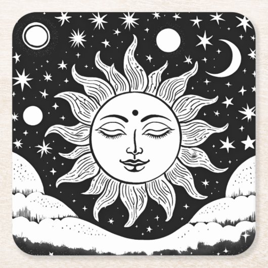 Sun Deity papier onderzetter (Voorkant)