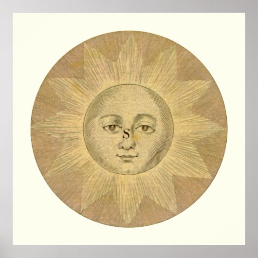 Sun Detail van Antiek Bowles Map, ongeveer 1780 Poster (Voorkant)