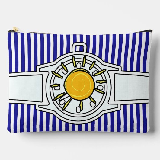 Sun Dial Polshorloge Blue Stripes Etui (Voorkant)