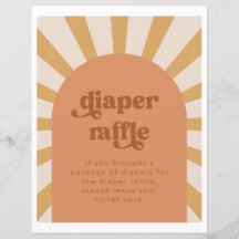 Sun Diaper Raffle Sign | Gold Sun Baby shower