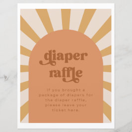 Sun Diaper Raffle Sign | Gold Sun Baby shower
