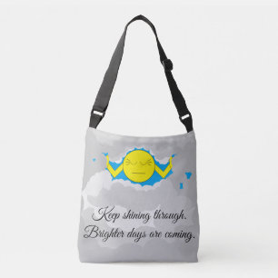 Sun die door Storm wolken duwt Crossbody Tas