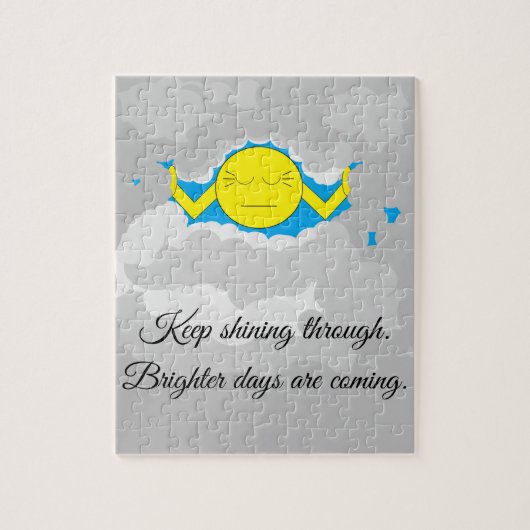 Sun die door Storm wolken duwt: Legpuzzel (Verticaal)