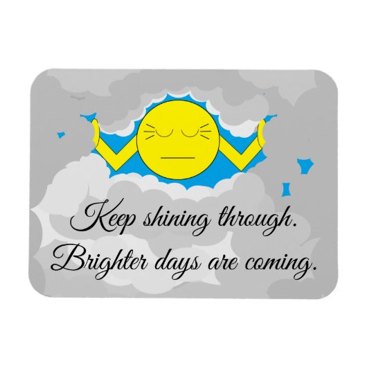 Sun die door Storm wolken duwt Magneet (Horizontaal)