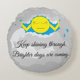 Sun die door Storm wolken duwt: Rond Kussen