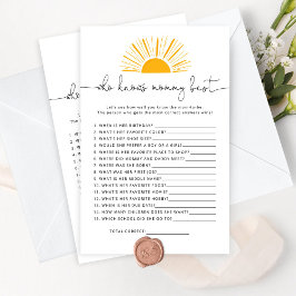 Sun die het beste baby shower-spel kent