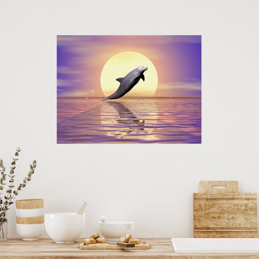 Sun Dolphin Poster (Keuken)
