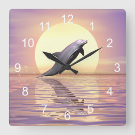 Sun Dolphin Vierkante Klok