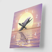 Sun Dolphin Vierkante Klok (Hoek)