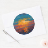 Sun Down II Ronde Sticker (Envelop)