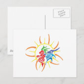 Sun dragon briefkaart (Voorkant / Achterkant)