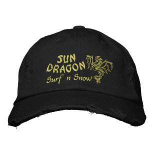Sun Dragon Surf en sneeuw Geborduurde Pet