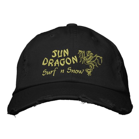 Sun Dragon Surf en sneeuw Geborduurde Pet (Voorkant)