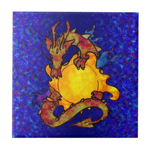 Sun Dragon Tegeltje (Voorkant)