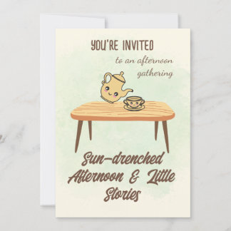 Sun-drenched Afternoon Invitation-Cozy Tea & Story Kaart
