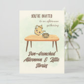 Sun-drenched Afternoon Invitation-Cozy Tea & Story Kaart (Staand voorkant)