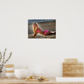 Sun drenched Beach babe Poster (Keuken)