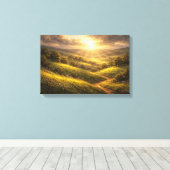 Sun-Drenched Golden Valley  Canvas Afdruk (Insitu (Houten vloer))