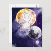 Sun Earth en Moon Goddess Briefkaart (Voorkant / Achterkant)