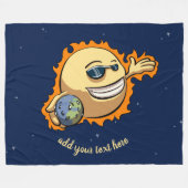 Sun & Earth Global Warming Climate Change Cartoon Fleece Deken (Voorkant (Horizontaal))