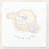 Sun & Earth Global Warming Climate Change Cartoon Glazen Onderzetter (Achterkant)