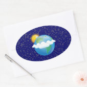 Sun & Earth - Ovale Sticker (Envelop)