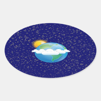 Sun & Earth - Ovale Sticker