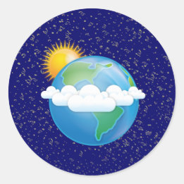 Sun & Earth - Ronde Sticker