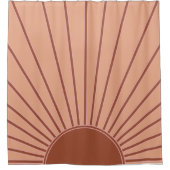 Sun Earth Tones Sunrise Brown Rust Retro Sunshine Douchegordijn (Voorkant)