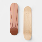 Sun Earth Tones Sunrise Brown Rust Retro Sunshine Persoonlijk Skateboard (Voorkant)