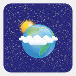 Sun & Earth - Vierkante Sticker