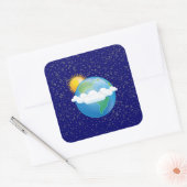 Sun & Earth - Vierkante Sticker (Envelop)