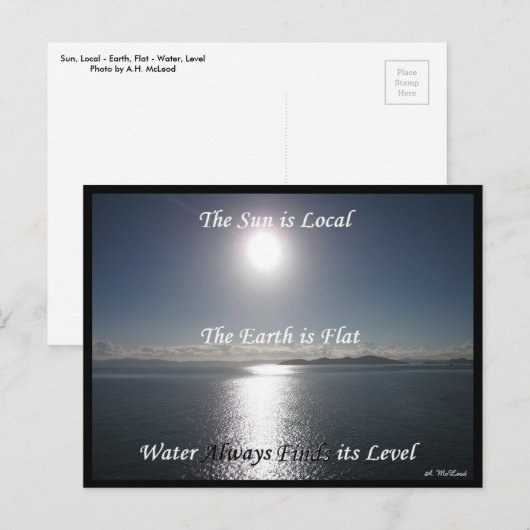 Sun Earth Water Briefkaart - FLat Earth Meme (Voorkant / Achterkant)