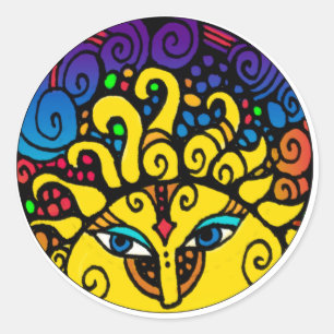 Sun/El Sol witte 20-tellers Ronde Sticker