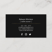 Sun Emblem Faux Gold Spray Tanning Black Visitekaartje (Achterkant)