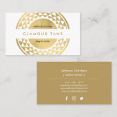 Sun Emblem Faux Gold Spray Tanning Visitekaartje (Voorkant / Achterkant)