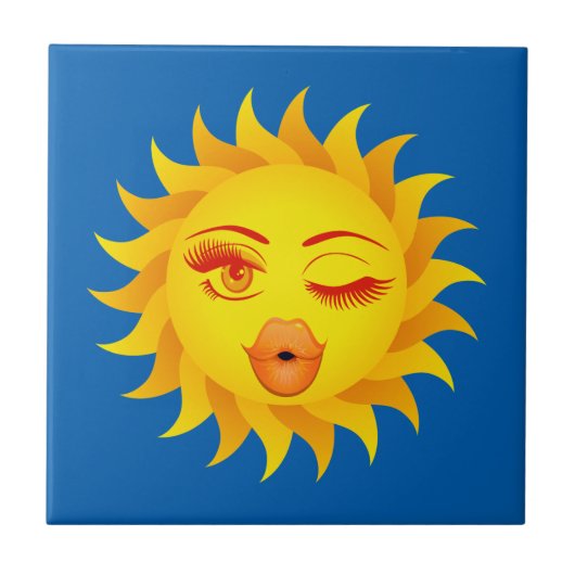 Sun Emoji Tegeltje (Voorkant)