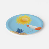 Sun en Beach Umbrella Papieren Bordje (Gekanteld)