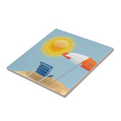 Sun en Beach Umbrella Tegeltje (Zijkant)