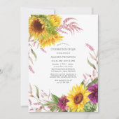 Sun en Burgundy Plum Floral Celebration of Life Kaart (Voorkant)