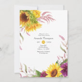 Sun en Burgundy Plum Floral Vrijgezellenfeest Kaart (Voorkant)