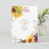 Sun en Burgundy Plum Floral Vrijgezellenfeest Kaart (Staand voorkant)